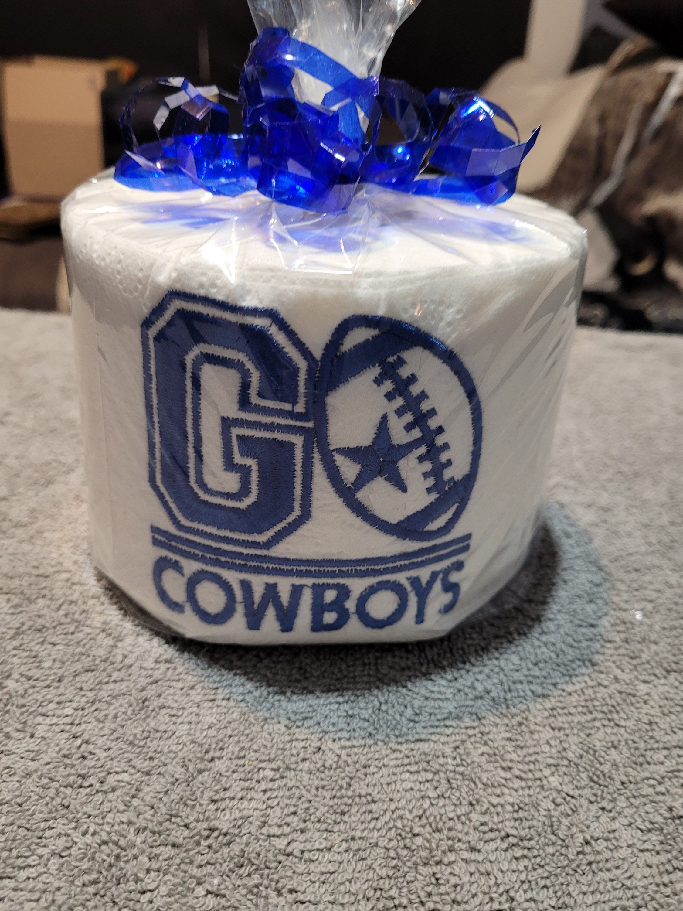 Dallas Cowboys Toilet Paper Embroidered Design Go Cowboys Etsy