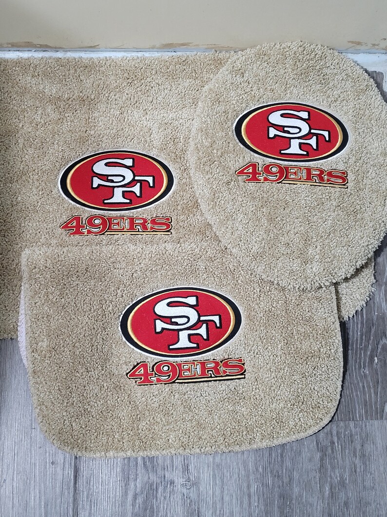 San Francisco 49ers 3piece Bathroom Set 49ers Set Football Etsy