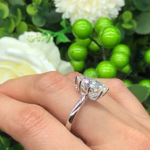 6.5 Carat Pear Brilliant Cut 10*15mm G-H Near Colorless Moissanite VVS 7 Prong Solitaire Ring
