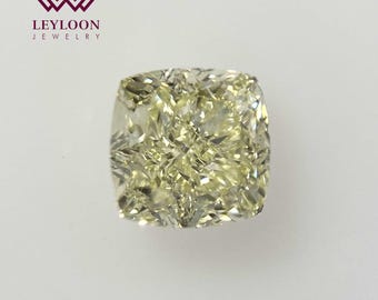 Natural GIA Cushion Cut 1.53 Carat Fancy Light Yellow VS2 Loose Diamond