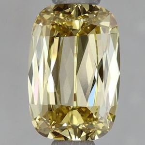 RARE Cushion Cut 1.01 Carat Fancy Intense Yellow VVS2 IGI Certified Loose Lab Grown Diamond