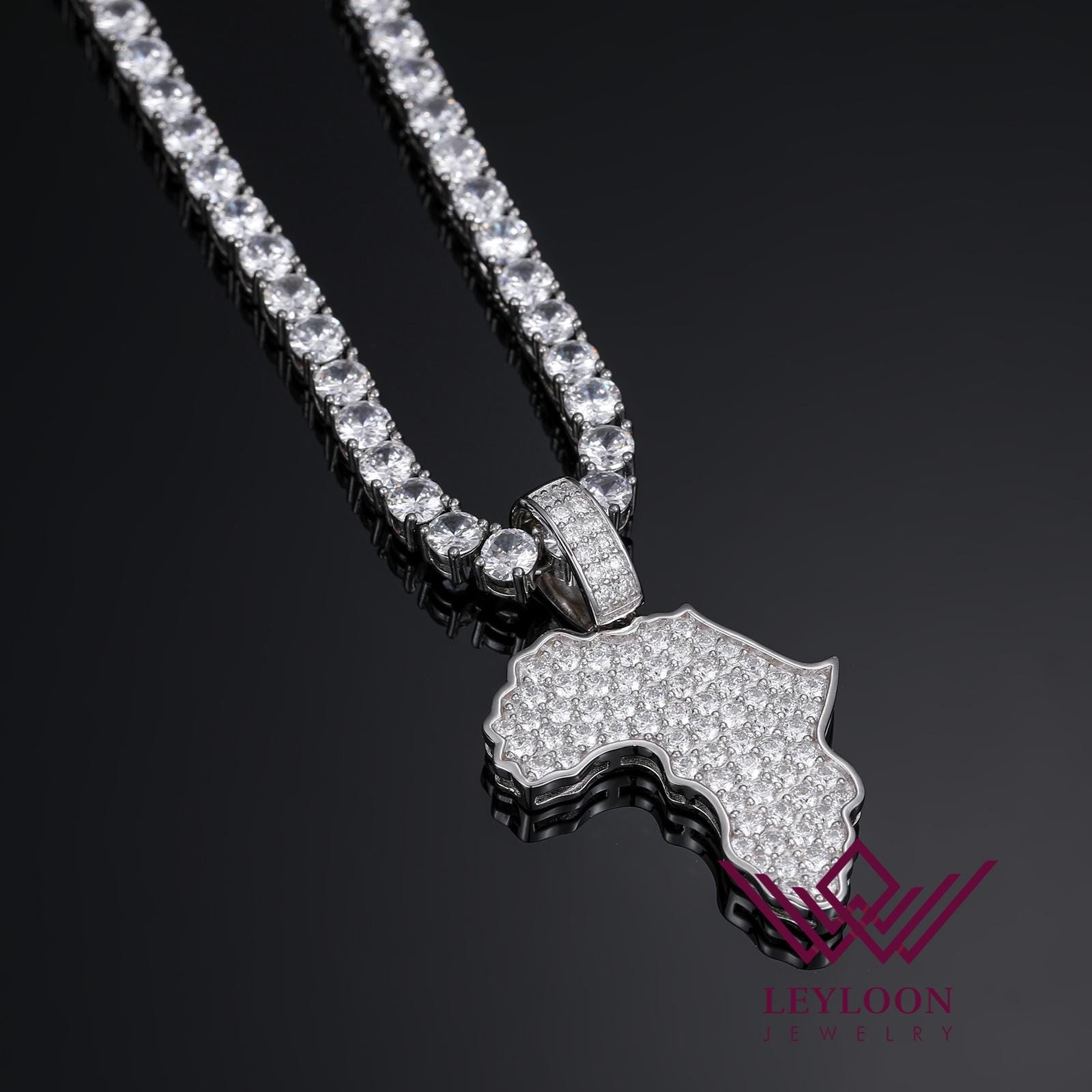 Moissanite Africa Pendant - Etsy