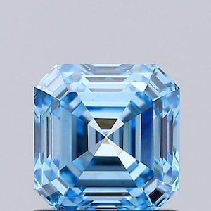 Asscher Cut Fancy Vivid Blue Color IGI Certified VVS/VS Loose 1-20 Carats Lab Grown Diamond