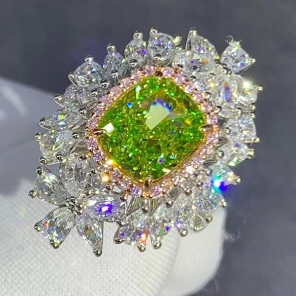 Lime Green Ring - Etsy