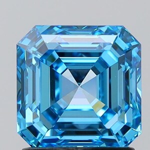Asscher Cut Fancy Vivid Blue Color IGI Certified VVS/VS Loose 1-20 Carats Lab Grown Diamond