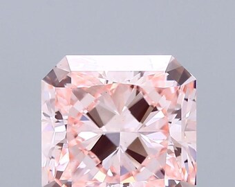 Square Radiant Cut Intense Pink Lab Grown Diamond, IGI Certified