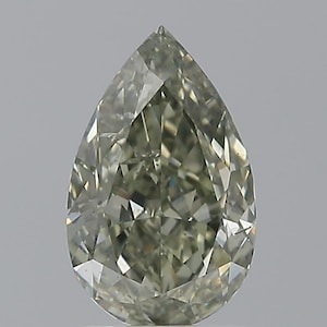 Natural GIA Pear Cut 1.01 Carat Fancy Dark Green SI2 Loose Diamond
