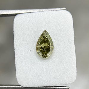 Natural GIA Pear Cut 1.53 Carat Fancy Dark Gray Green VS1 Loose Diamond