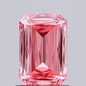 RARE cornered rectangle Cut 1.04 Carat Fancy Vivid  Pink VS1 IGI Certified Loose Lab Grown Diamond