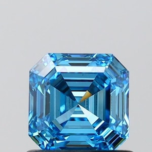 Asscher Cut Fancy Vivid Blue Color IGI Certified VVS/VS Loose 1-20 Carats Lab Grown Diamond