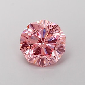 2.07 Carat Decagon Cut Fancy Intense Pink Lab Grown Diamond, VS1 IGI Certified