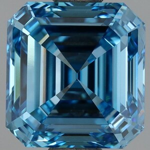 Asscher Cut Fancy Vivid Blue Color IGI Certified VVS/VS Loose 1-20 Carats Lab Grown Diamond