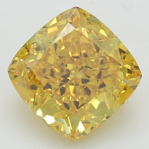 Square Cushion Cut Fancy Vivid Yellow Color VVS/VS IGI Certified Loose 1-20 Carats Lab Grown Diamond