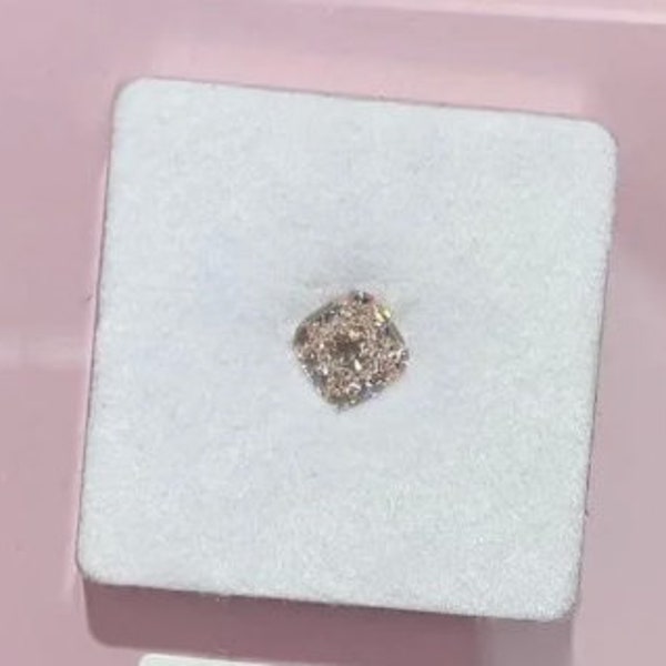 1.2+1.2 CT Light Pink Cushion Cut Lab Grown Diamonds IGI certified 14K White Gold Basket Stud Earrings