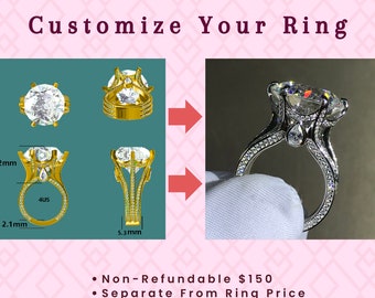 Customize Your Jewelry - Moissanite or Lab Grown Gemstone 10K, 14K, 18K Gold, Platinum 950 - Ring, earrings, pendant necklaces, bracelets