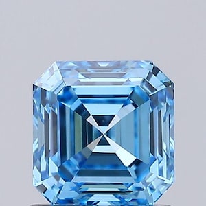 Asscher Cut Fancy Vivid Blue Color IGI Certified VVS/VS Loose 1-20 Carats Lab Grown Diamond