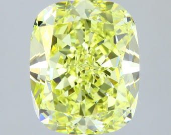 Natural GIA 2.71 Carat Cushion Modified Brilliant Cut Fancy Yellow Color VS2 Loose Diamond