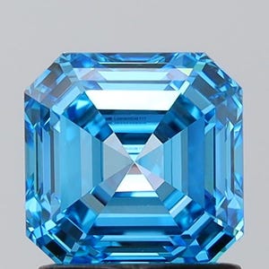 Asscher Cut Fancy Vivid Blue Color IGI Certified VVS/VS Loose 1-20 Carats Lab Grown Diamond