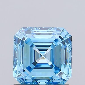 Asscher Cut Fancy Vivid Blue Color IGI Certified VVS/VS Loose 1-20 Carats Lab Grown Diamond