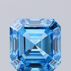 Asscher Cut Fancy Vivid Blue Color IGI Certified VVS/VS Loose 1-20 Carats Lab Grown Diamond