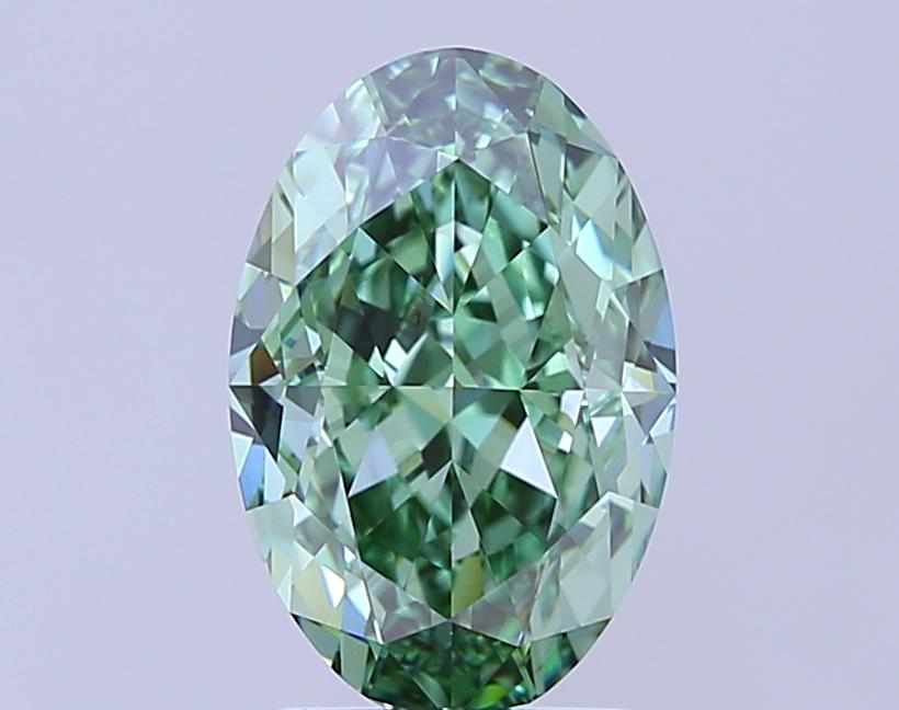 Oval Cut Fancy Vivid Green Color IGI Certified VVS/VS Loose 1-20 Carats Lab Grown Diamond