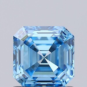 Asscher Cut Fancy Vivid Blue Color IGI Certified VVS/VS Loose 1-20 Carats Lab Grown Diamond