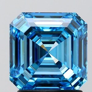 Asscher Cut Fancy Vivid Blue Color IGI Certified VVS/VS Loose 1-20 Carats Lab Grown Diamond