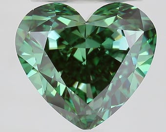 Heart Cut Fancy Vivid Green Color VVS/VS IGI Certified Loose 1-20 Carats Lab Grown Diamond