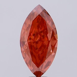 9.09 Carat Marquise Cut Fancy Vivid Red Lab Grown Diamond, IGI Certified VS1