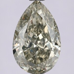 Natural GIA Pear Cut 2.14 Carat Fancy Grayish-Yellowish Green SI1 Loose Diamond