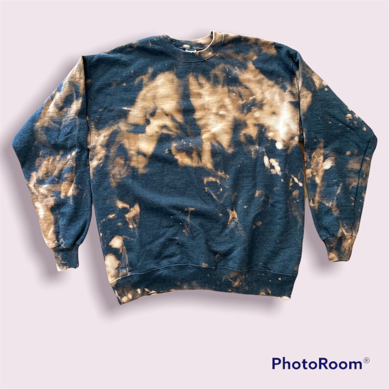grey sweatshirt bleach tie dye