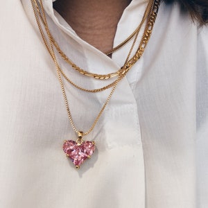 Lena Luxe Heart Crystal Pendant Necklace