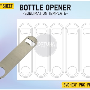 Blank Sublimation Template for Bartender Bottle Opener SVG Cut File Vector Cricut Dxf Png Pdf Eps