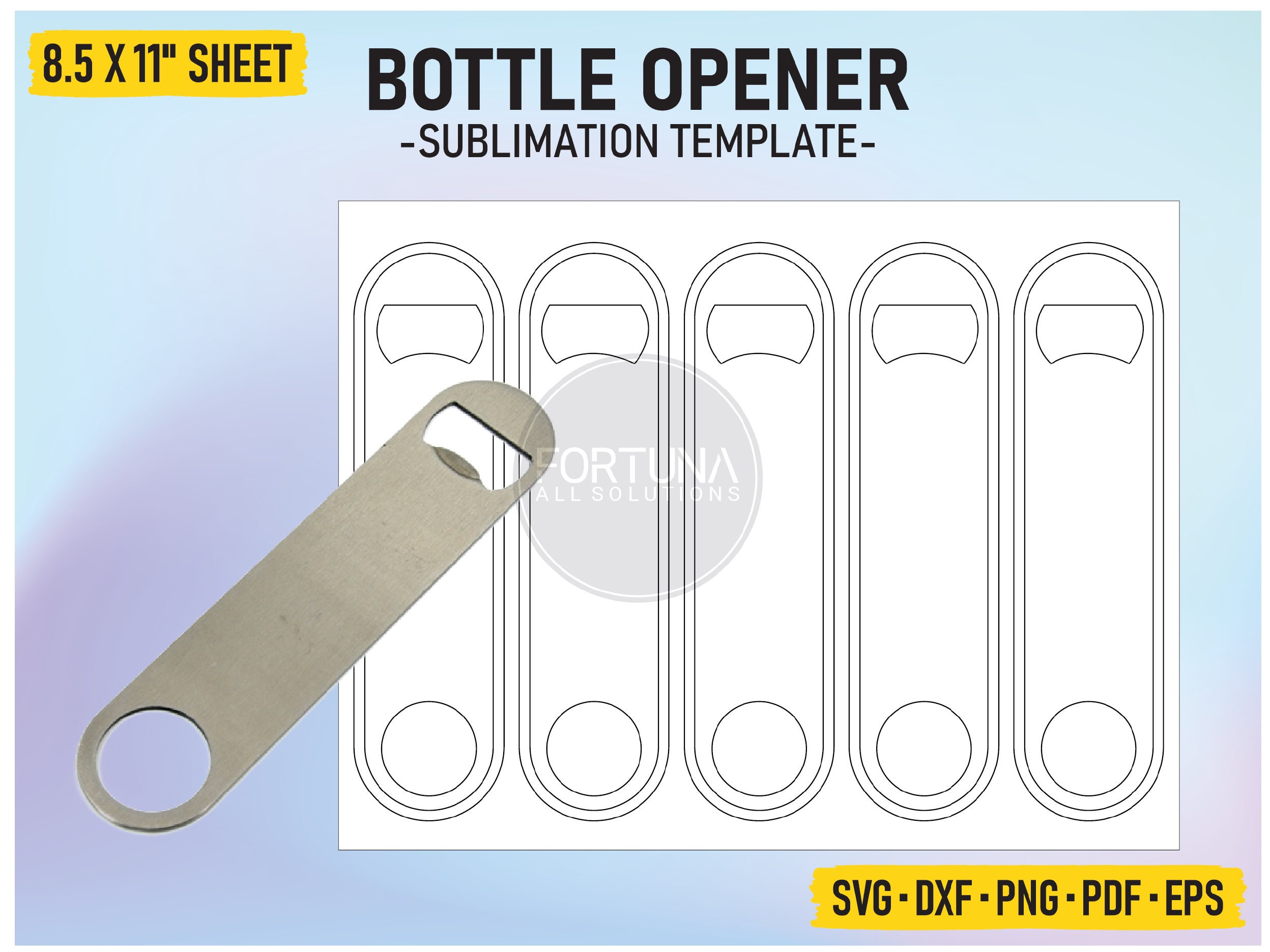 Blank Sublimation Template for Bartender Bottle Opener SVG Cut File Vector  Cricut Dxf Png Pdf Eps