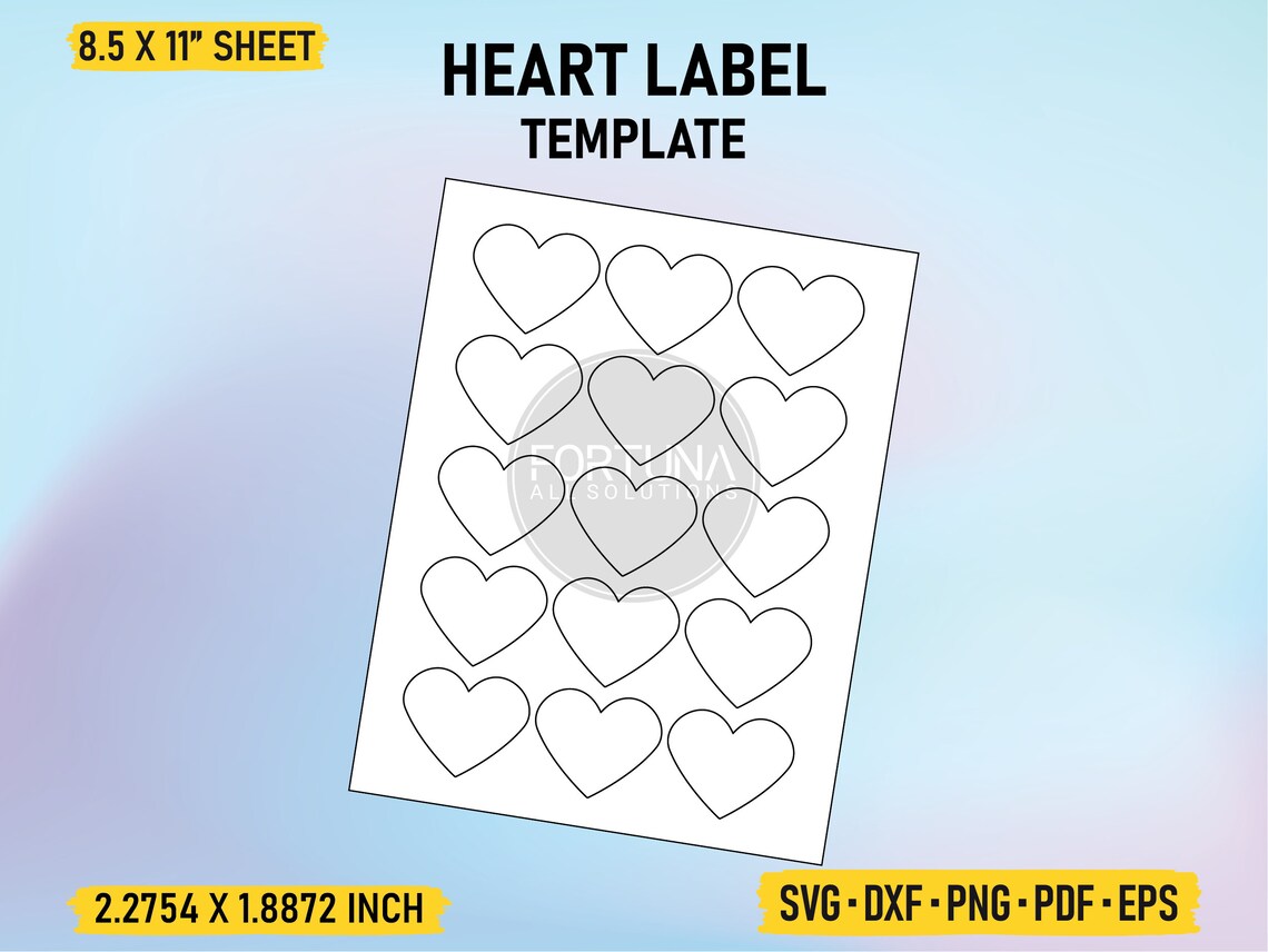 Heart Label Template SVG Cut File Vector Cricut Png Dxf Eps | Etsy