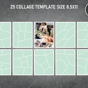 25 Image Collage / Pic Collage / Photo Collage Template 8.5x11 Inch | Canva PDF