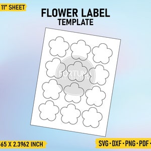 Star Flower Label Template SVG Cut File Vector Cricut Png Dxf Eps PDF