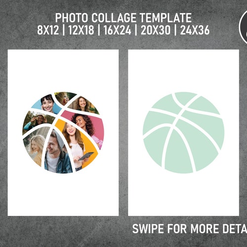 Basketball Sport Photo Collage Template Canva Memorial Etsy
