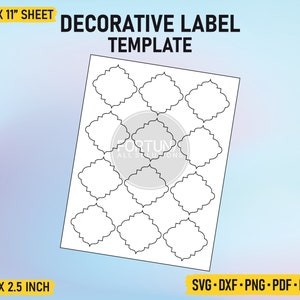 2.5 Inch Decorative Label Template SVG Cut File Vector Cricut Png Dxf Eps PDF