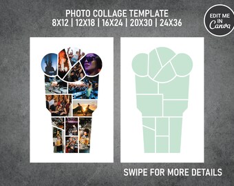 Drinking Beer Photo Collage Template Canva PDF | Memorial Collage 8x12, 12x18, 16x24, 20x30, 24x36 Inch