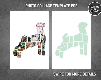 Show Goat Photo Collage Canva Template PDF | Memorial Collage 8x12, 12x18, 16x24, 20x30, 24x36 Inch