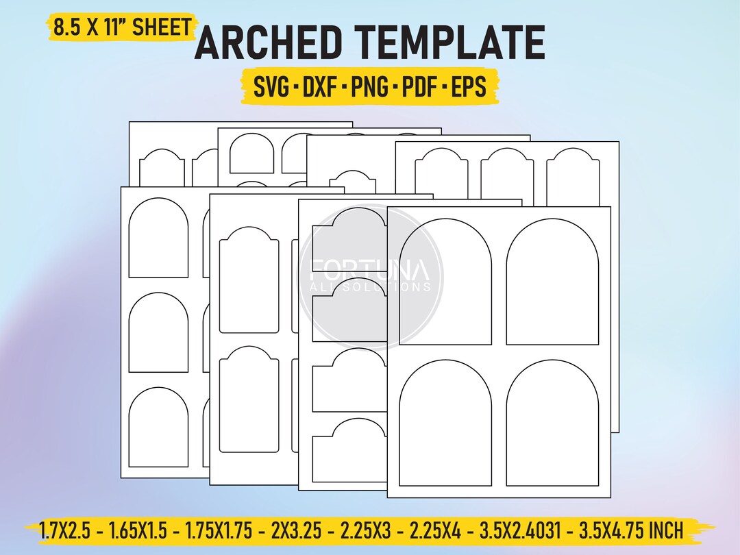 Decorative Arched Label Template SVG Cut File Vector Cricut Eps Png Dxf