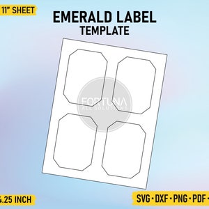Emerald Label Sjabloon SVG Cut File Vector Cricut Png Dxf Eps PDF