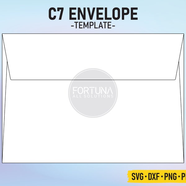 C7 Envelope Template SVG Cut File Vector Cricut Png Dxf Eps PDF