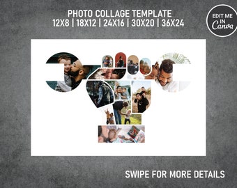 Mechanic Handyman Builder Photo Collage Template Canva PDF | Memorial Collage 8x12, 12x18, 16x24, 20x30, 24x36 Inch