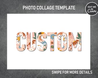 CUSTOM Poster Foto Collage Vorlage Canva PDF