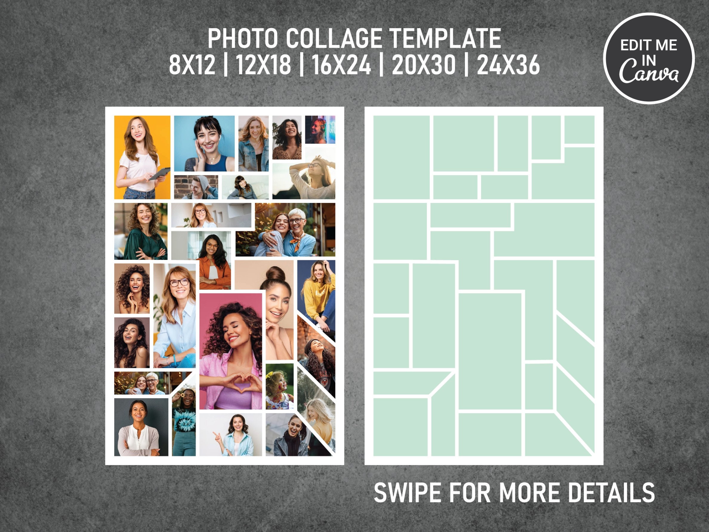 Photo Collage Template for 26 Photos | Memorial Collage | Funeral ...