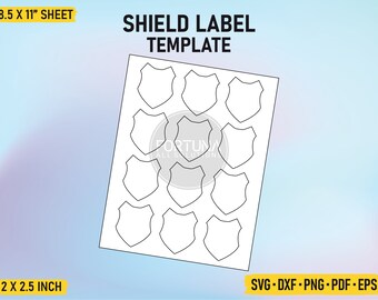 Shield Beer Bottle Label Template SVG Cut File Vector Cricut Png Dxf Eps PDF