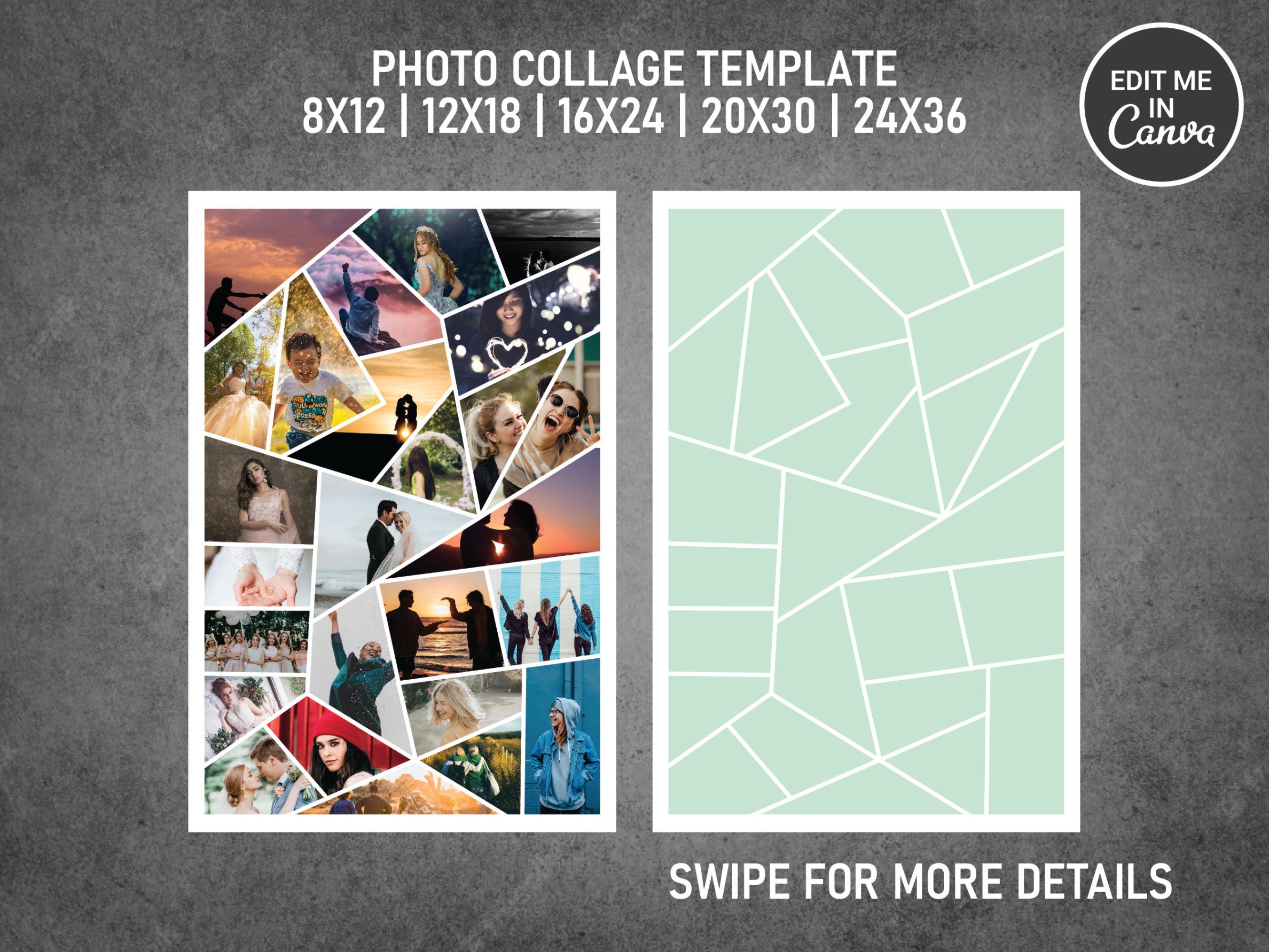 Photo Collage Template for 26 Photos | Memorial Collage | Funeral ...