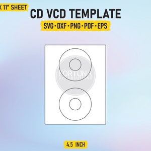 4.5 Inch CD DVD VCD Disc Blu-ray Label Template Svg Cut File Vector ...
